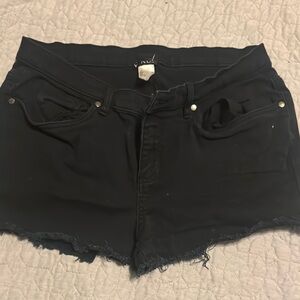 VENUS Black Jean Shorts Distressed Cut-Off Style